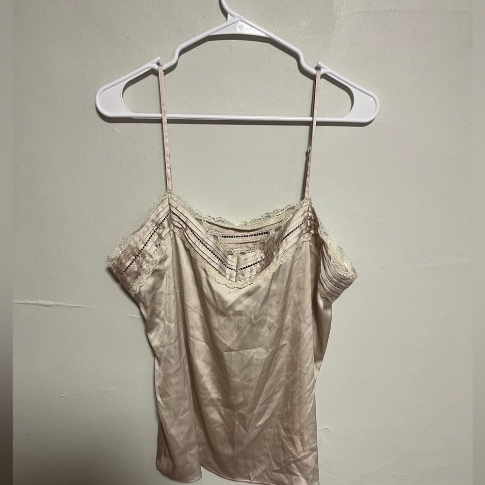 White House Black Market Cream Lace Camisole